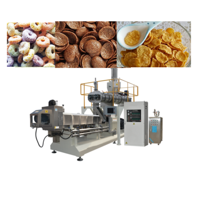 balls, shells, tulips, rings Breakfast cereal extruder machine/Choco corn flakes wheat gluten snack production line Jinan DG