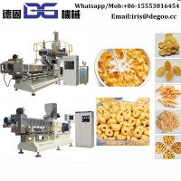 Continuous twin screw extruding breakfast cereal grain flakes machines production process line made in China supplier